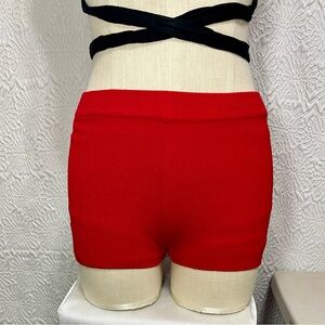 Zara Red Knit Bike Shorts